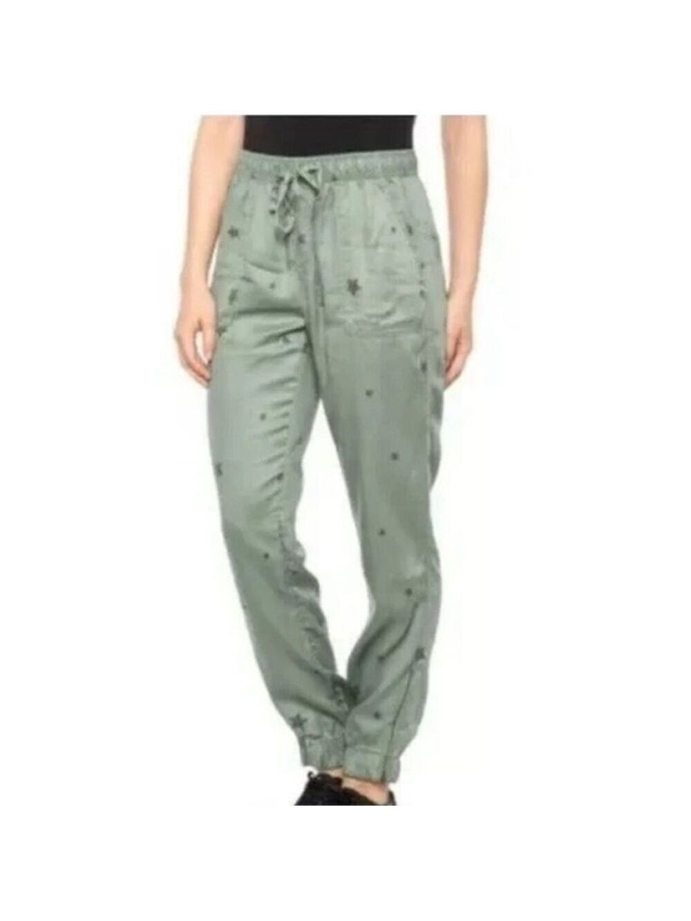C&C California Stars Print Jogger Style Pants 100% Lyocell Medium